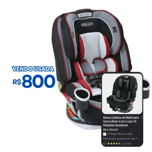 Cadeirinha Infantil Para Carro Graco 4ever 4 in 1 até 55kg Cougar Vermelha