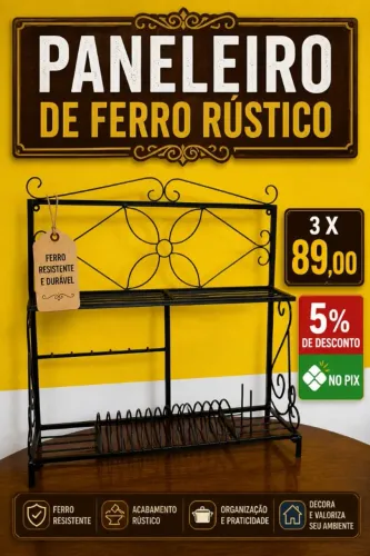 PANELEIRO DE FERRO RÚSTICO