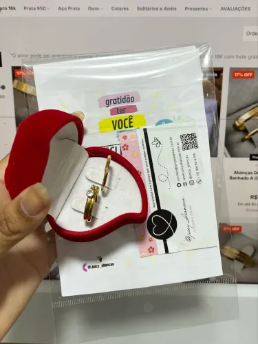 O par ideal em aço cirúrgico banhado a ouro 18 K - FSA 
