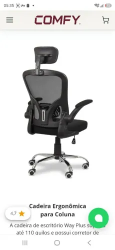Cadeira de Escritório Flexy Way Plus Preta Tela Mesh Preta, Base Giratória e Sistema Relax