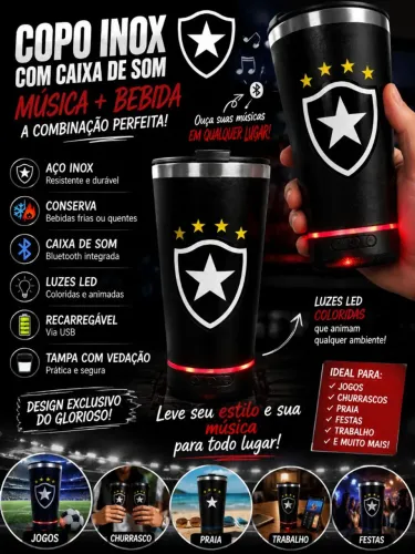 Copo térmico Bluetooth
