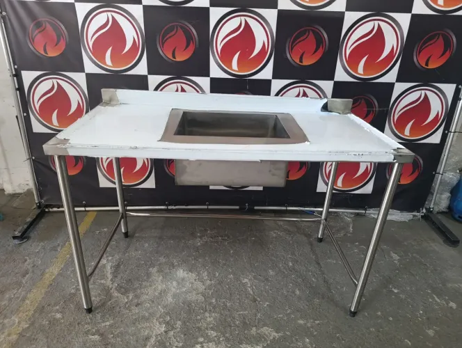 Pia industrial 1 cuba central nova toda no aço inox temos a pronta entrega 