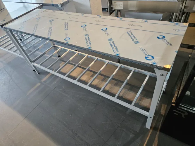mesa tampo de inox 190x55