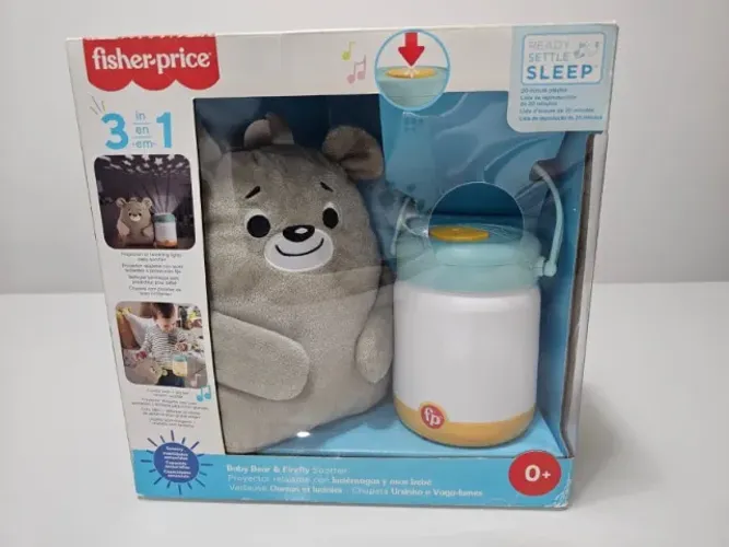 Luminária Fisher-Price Ursinho e Vaga-lumes 3 em 1 - Nova