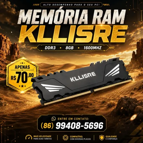Memória RAM kllirse 8gb Ddr3 1600mhz