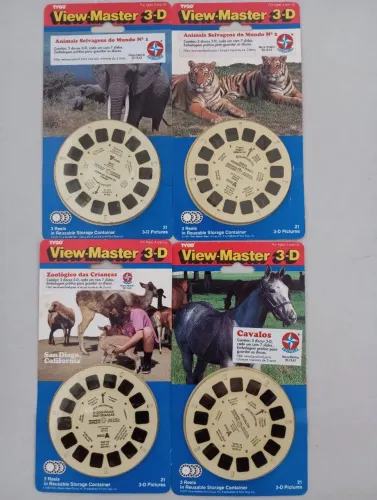 Lote com 4 cartelas Views Master da Estrela 