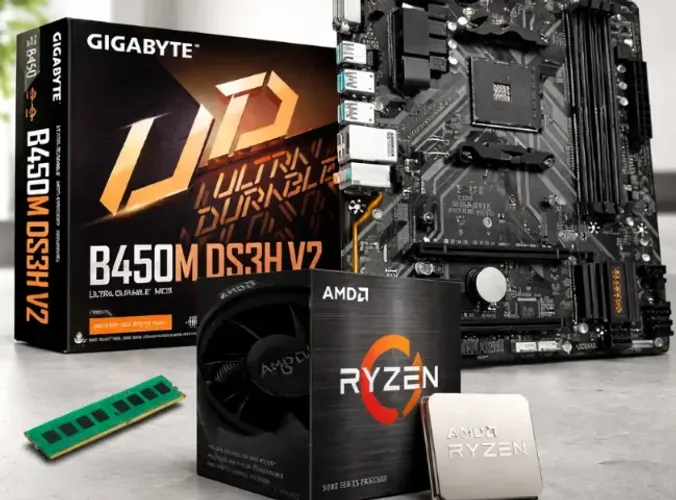 Kit upgrade Gamer Gigabyte B450m ds3h v2 Ryzen 7 1700+Memoria 8gb ddr4