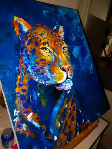 Quadro Onça Pintada - Acrílico sobre tela (50cmx60cm)