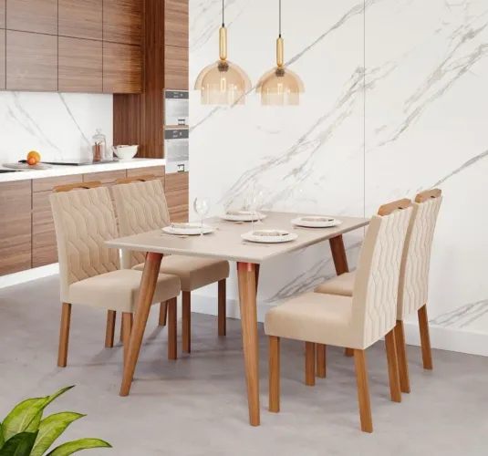 Mesa de jantar com 4 cadeiras