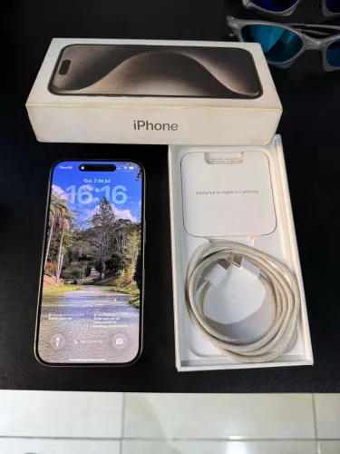 iPhone 15 Pro 128GB com Caixa e Nota - Todo Original