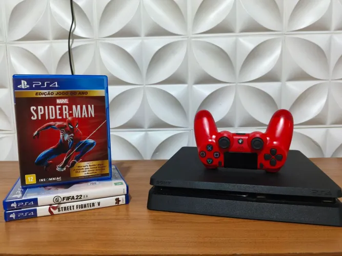 Playstation 4 Slim 1TB - Impecável - 1 Controle + 3 Jogos - Aceito Cartão até 18x