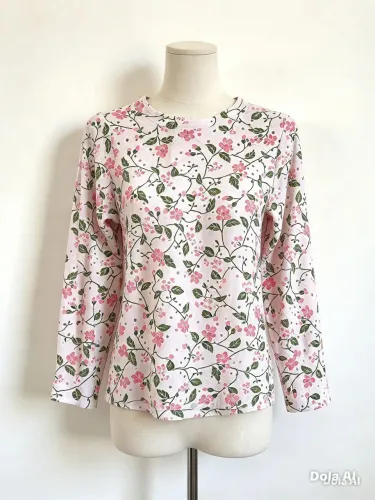 Blusa Floral Manga Longa - Usada, Tamanho único