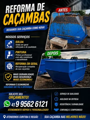 Reforma e Pintura de Caçambas - Solda reforçada 