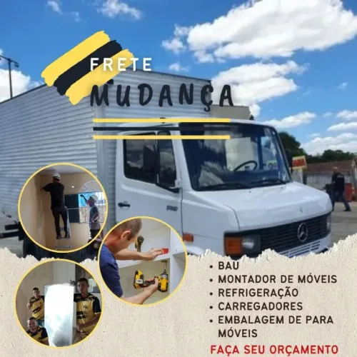 Frete caminhão baú mudança embalada na promoção