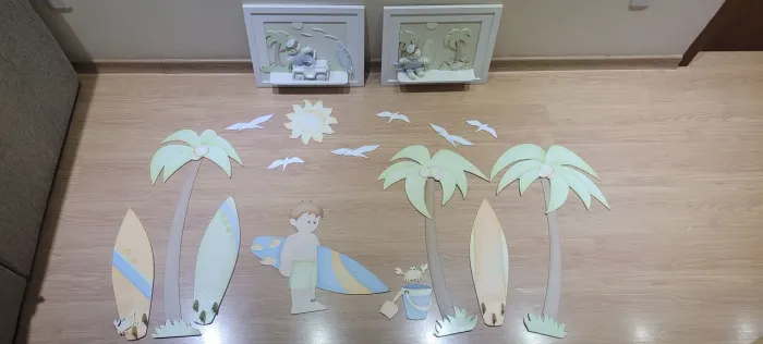 Painel decorativo - Quadros - Caixas organizadoras <br>* Em madeira