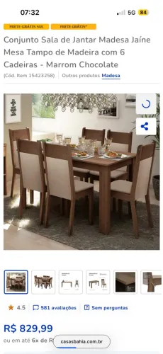 Mesa 6 lugares