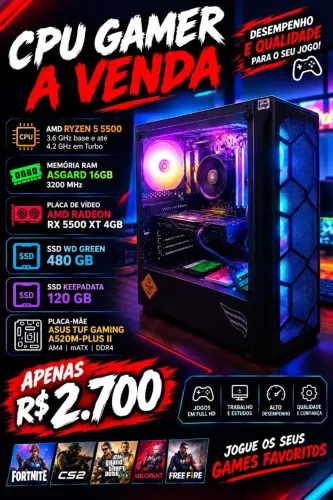 CPU GAMER À VENDA