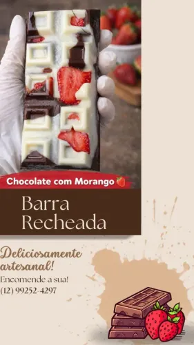 Barras Recheadas Artesanais - Morango, Ovomaltine e muito mais! 