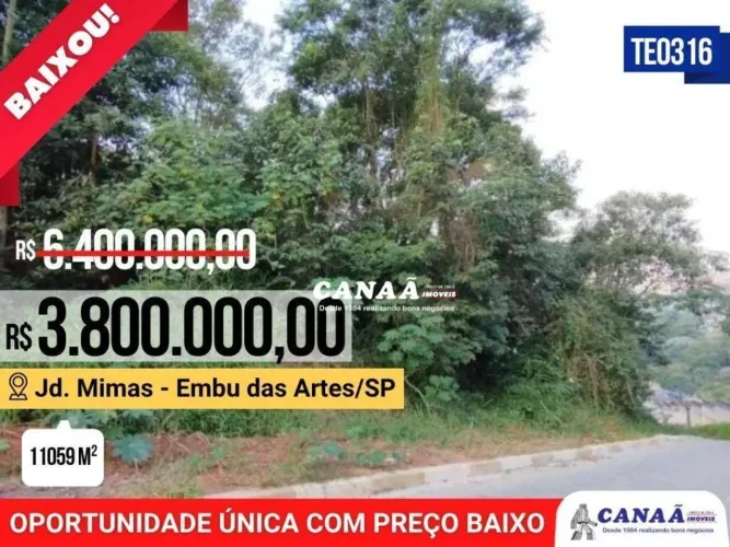 Terreno à venda, 11059 m² por R$ 3.800.000,00 - Jardim Mimas - Embu das Artes/SP