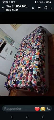 Colcha de fuxico solteiro
