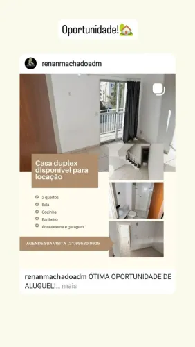 Casa duplex com 2 quartos para locação