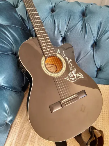 Kit Violão Elétrico Giannini Start NF-14 Com Rastilho De Osso