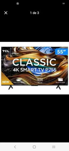 SMART TV TCL LED 55 P755 4K GOOGLE TV PRETO 55 (Aceito IPhone 14 ProMax na Troca)