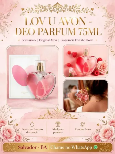 Lov U Deo Parfum Avon 75ml Semi-novo