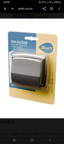 Acabamento Para Válvula de Descarga Hydra Max Preto Blukit