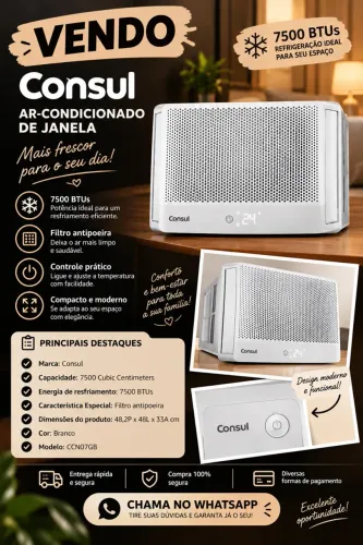 Vendo ar-condicionado de janela semi novo