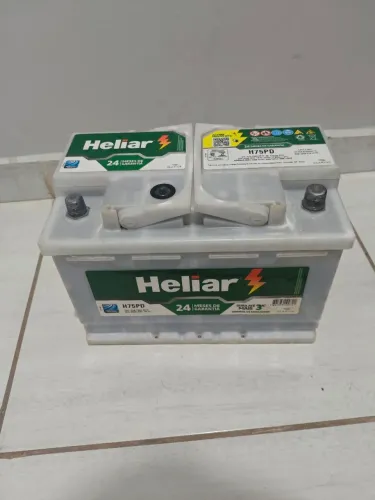 Bateria 75 amperes Heliar Semi nova com garantia Valor a base de troca 