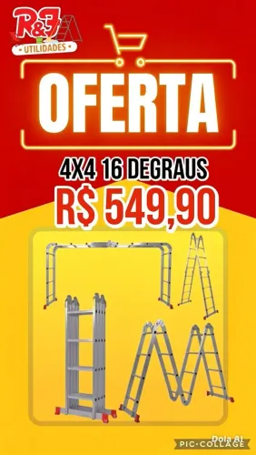 Escada Articulada 4x4 16 degraus 