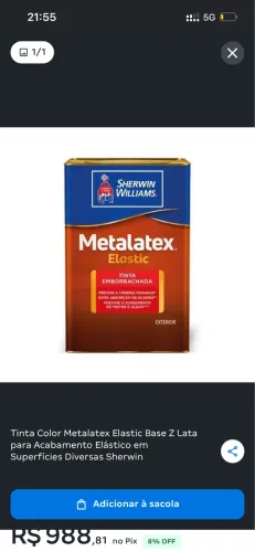 Tinta emborrachada 18L Sherwin Williams lacrada