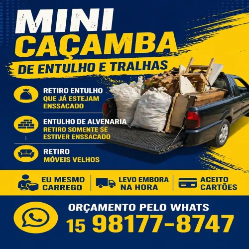 Mini caçamba de entrulhos em sorocaba e votorantim 