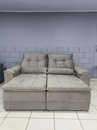 Sofá Retrátil e Reclinável 2,40 Mt Espuma D33 Solft Pronta Entrega