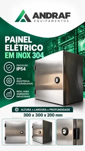 Painel Elétrico - 300x300x200 Inox 304 Ip54