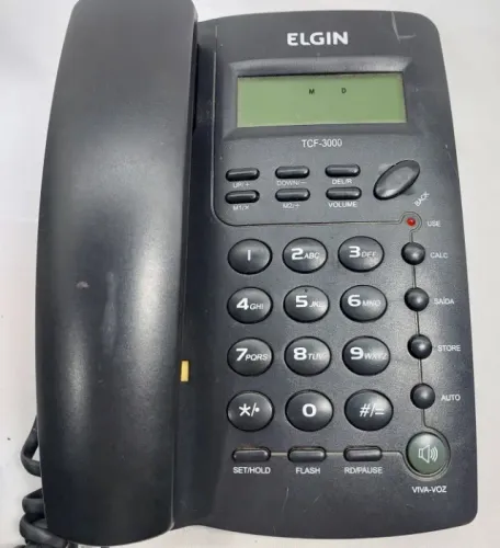 Telefone Elgin C/fio Ident. Chamadas/viva Voz Tcf 3000 Preto (Usado)