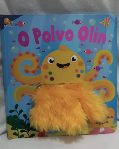 livro infantil cartonado: - o polvo olin c/ fantoche em pelucia - capa dura