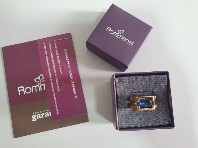 Anel Masculino Rommanel Banhado a Ouro 18K - Tamanho 24