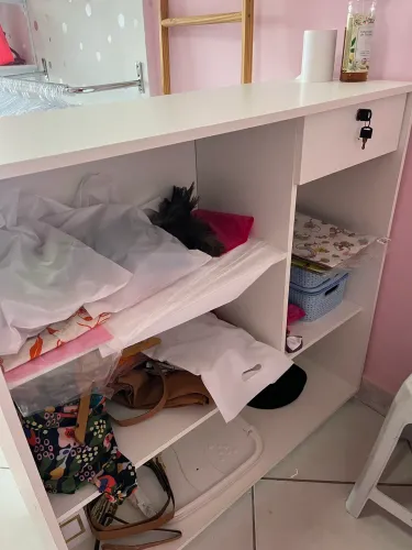 Balcão caixa 100-%Mdf com gaveta e rodinhas de silicone