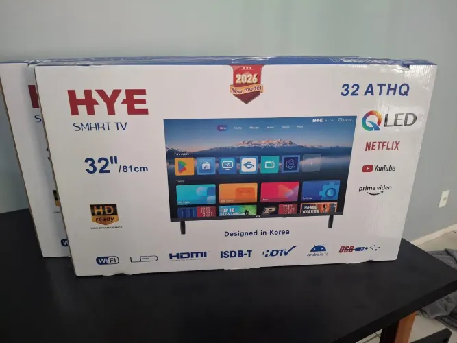 Smart TV 32' QLED HYE nova, lacrada na caixa