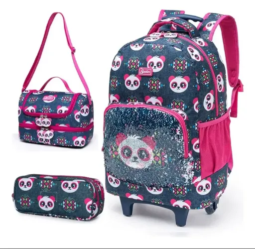 Kit Mochila Escolar Pandinha Infantil (produto novo)