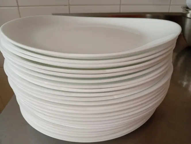 20 pratos ovais de porcelana para restaurante