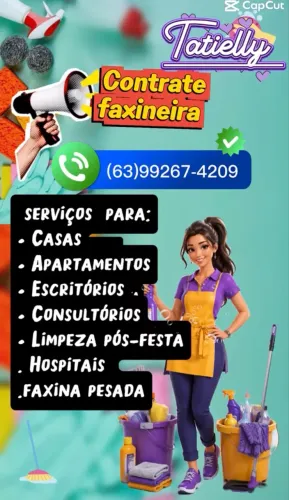 Faxineira disponível em todas as regiões de Goiânia 