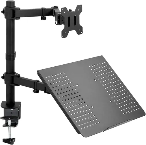Suporte Articulado Duplo - Monitor 13-32" + Notebook até 17" | Ajustável