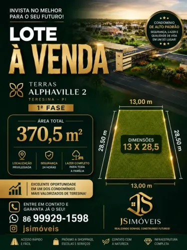 Terreno no Terras Alphaville 2 medindo 370.5m² quitados