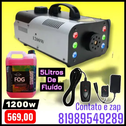 MAQUINA DE FUMAÇA COM 5 LITROS DE FLUÍDO 1200W 