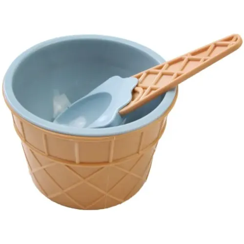 Pote sobremesa casquinha de sorvete com colher