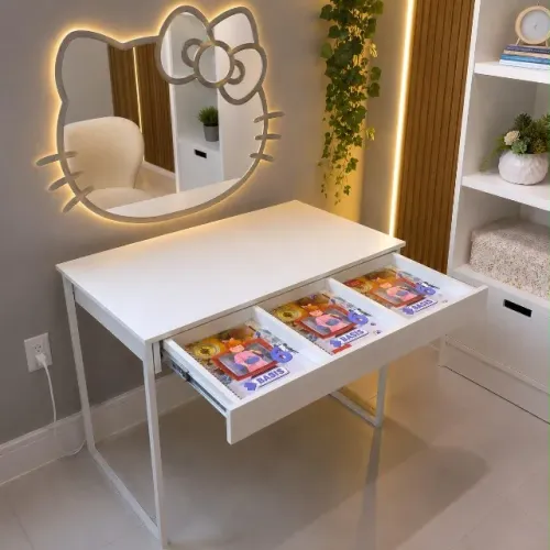 mesa light branca com gaveta