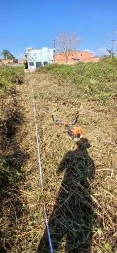 Trabalho com roçadeira em casa e lotes